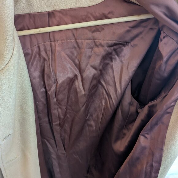 Wool/Felt Khaki Long Vintage Coat - Picture 4 of 4